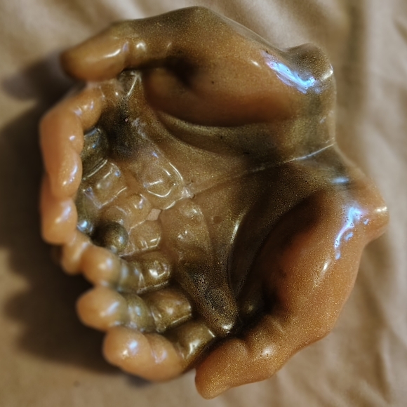 “Caring Hands” Resin Catchall Dish - Handcrafted - Handmade - Picture 2 of 5